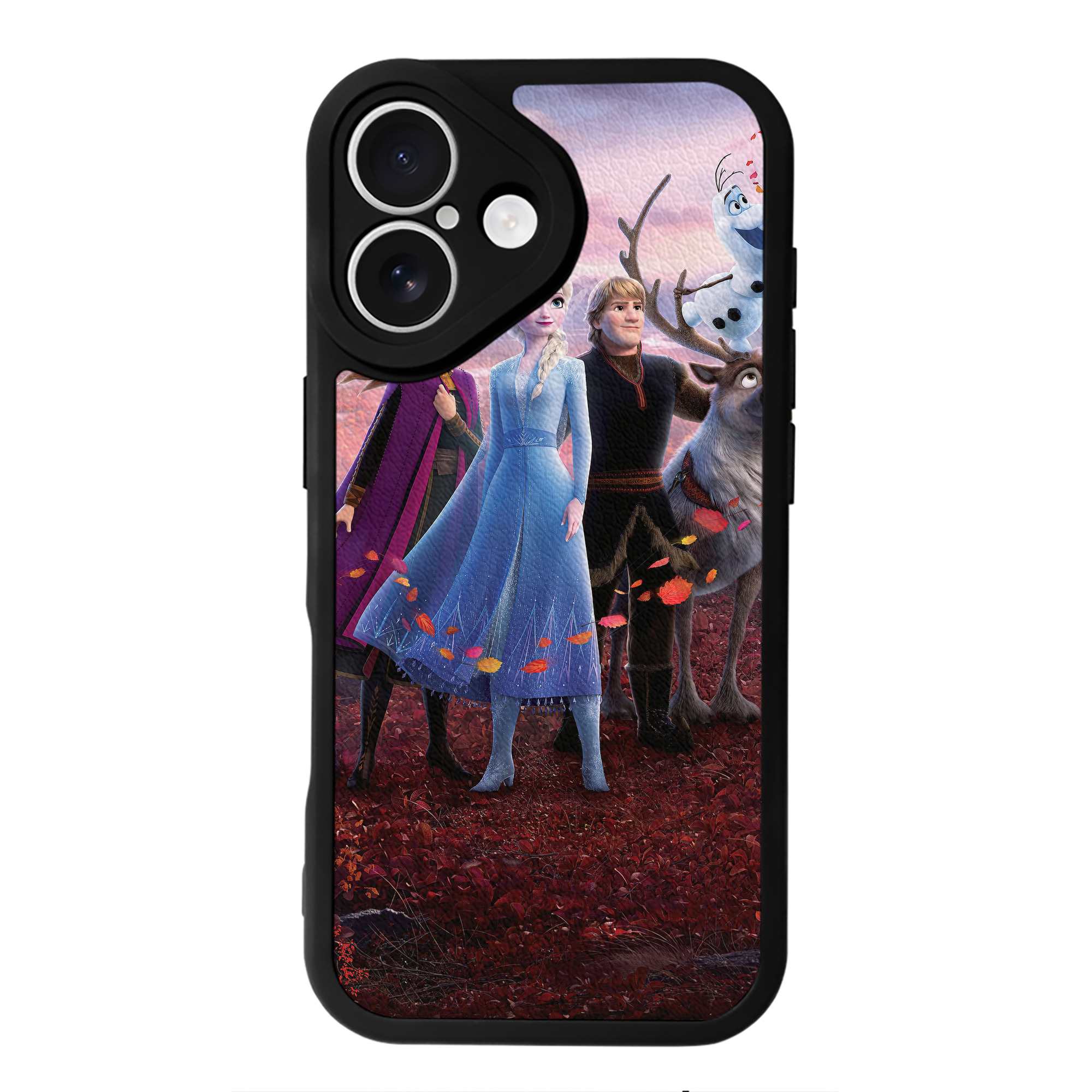 （画像用） アナと雪の女王 アンナ エルサ Frozen Anna Elsa 【iPhone 16シリーズ対応】シリコンスマホケース（レザー調） 材質：シリコン